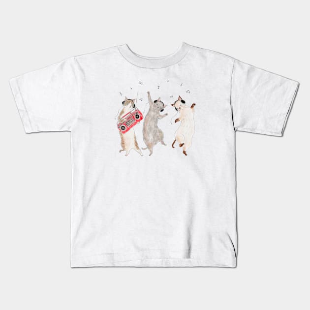 Nori Nori Nyanco Kids T-Shirt by TOCOROCOMUGI